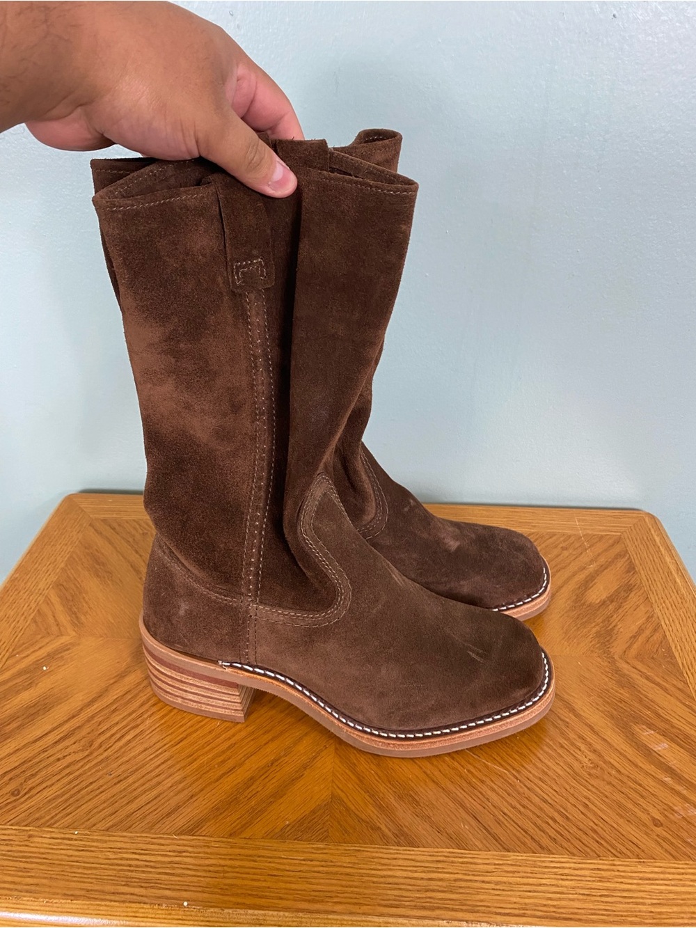 Frye Campus 12R Boots Brown Suede Slouchy Size 7